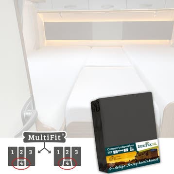 Jersey hoeslakenset - 4 delig met midden matras, Verzenden, Nieuw