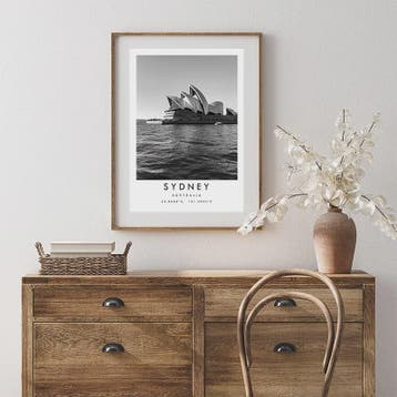 Minimalistische Poster Sydney Opera House - Canvas Wanddecor, Verzenden, Nieuw