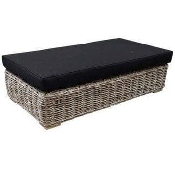 Nissah voetenbank 143x75xH43 cm naturel rotan - nagata black, Ophalen of Verzenden, Nieuw