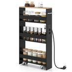 LIVSK opbergkar op wieltjes - 4-laags met oplaadstation - Pe, Verzenden, Nieuw