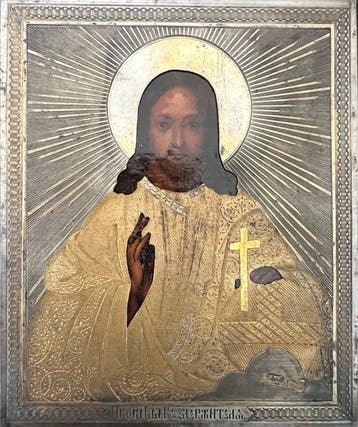 Icoon - Christus Pantokrator - .875 (84 Zolotniki) zilver -