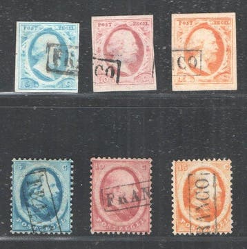 Nederland 1852/1864 - Koning Willem III - 1e en 2e emissie -, Gestempeld