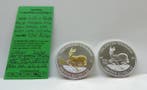 Gabon. Lotto 2 monete/once in argento puro da 1000 Francs