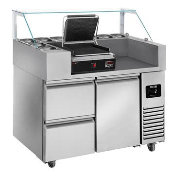 GGM Gastro | Voorbereidingstafel - 1210mm - 1 deur & 2 laden, Verzenden, Nieuw in verpakking