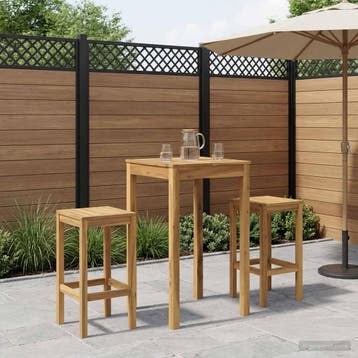 vidaXL Tuinbar Tafel LAREN Witgewassen 60 x 60,5 x 105 cm, Tuin en Terras, Verzenden, Nieuw