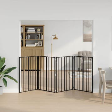 vidaXL Hondenhek 4 pcs Zwart 80 x 100 cm Gegalvaniseerd, Dieren en Toebehoren, Verzenden, Nieuw