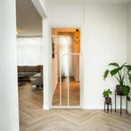 Stalen Binnendeur - Wit - 4 Vlaks rond - Helder glas, Minder dan 80 cm, Binnendeur, Nieuw, Metaal