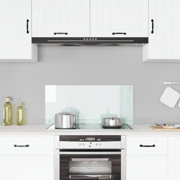 vidaXL Spatscherm keuken 90x40 cm gehard glas melkwit, Verzenden, Nieuw