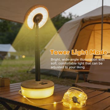 2-in-1 Campinglamp met Sfeervolle Lichtketting - Draagbaar &, Verzenden, Nieuw