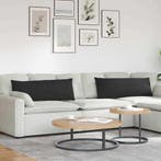 vidaXL Sofa Kussens 2 stuks Zwart 120 x 40 cm Stof, Huis en Inrichting, Woonaccessoires | Kussens, Verzenden, Nieuw, Zwart