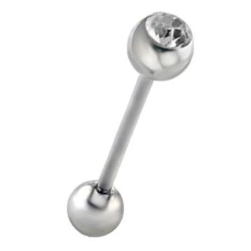 Fako Bijoux - Tongpiercing - Kristal - Wit, Verzenden, Nieuw