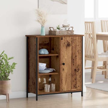 vidaXL Dressoir Oud Hout 70 x 30 x 80 cm Bewerkt hout, Verzenden, Nieuw, 50 tot 100 cm, 25 tot 50 cm
