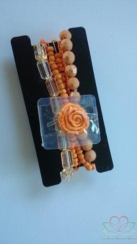 Corsage Polscorsage-armband Potpourri Oranje Handmade, Ophalen of Verzenden, Nieuw