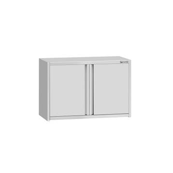 GGM Gastro | RVS wandkast ECO - 800x400x650mm - met 2 deuren, Verzenden, Nieuw in verpakking, RVS Meubilair