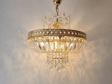 Plafondlamp - Hollywood Regency kristallen kroonluchter –