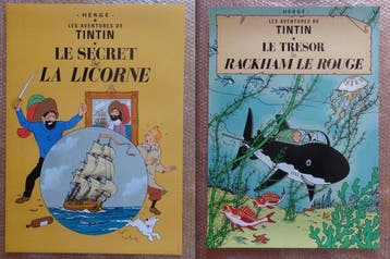 Hergé - 2 Offset Print - Tintin - Tintin - Sérigraphies, Boeken, Nieuw
