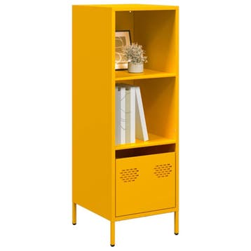 vidaXL buffetkast 35x39x103,5 cm staal mosterdgeel, Verzenden, Nieuw, Metaal