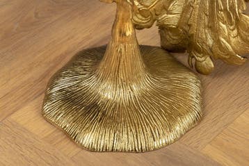 Ronde bijzettafel WILDLIFE PEACOCK 75cm Goud Antiek Wit, Ophalen of Verzenden, Nieuw