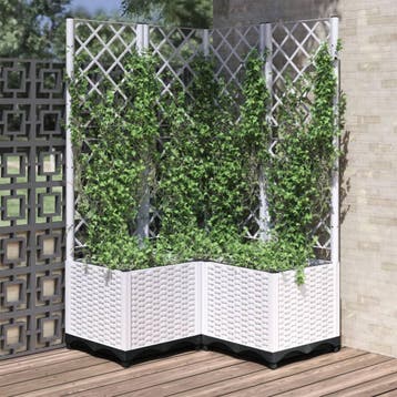 vidaXL Plantenbak Wit 80 x 80 x 136 cm, Tuin en Terras, Verzenden, Nieuw, 60 tot 100 cm, 60 cm of meer