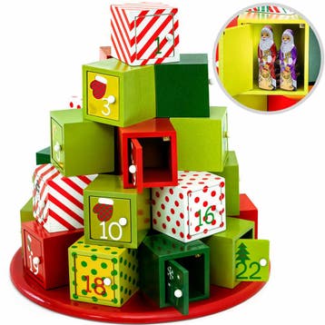 Adventskalender Doppelsteen Hout Rond (Voor in Huis), Verzenden, Nieuw