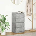 vidaXL Dressoir 37,5x35x76 cm bewerkt hout betongrijs, Minder dan 50 cm, Verzenden, Nieuw, 25 tot 50 cm