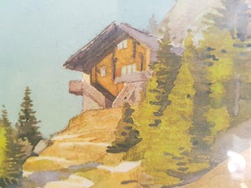 Francis Portier (1876-1961) - Aquarelle du Valais en Suisse