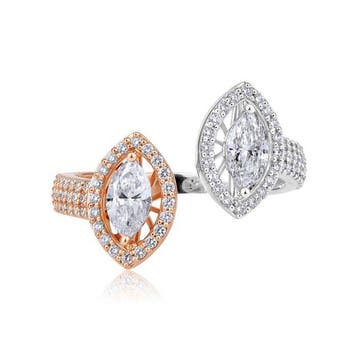 Ring - 18 karaat Witgoud, Roségoud - 0.93ct. tw. Diamant, Nieuw