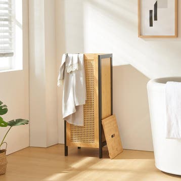 Wasmand Tervola met deksel 80x30x30 cm [en.casa], Huis en Inrichting, Verzenden, Nieuw