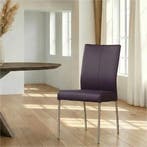 Leren eetkamerstoel Comfort - Toledo Aubergine (paars) -, Ophalen of Verzenden, Nieuw, Leer, Modern
