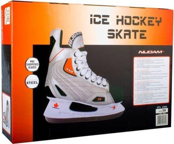 Nijdam IJshockeyschaats polyester Deluxe Zilver/Zwart/Rood, Ophalen of Verzenden, Zo goed als nieuw, Nijdam