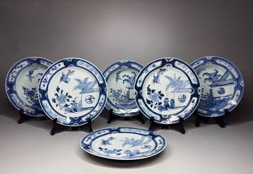 Bord (6) - Koekoek in het huisje - Porselein - Qianlong