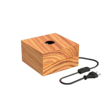 Lampvoet | Calex (E27, Tot 40W, Vierkant, Houtmotief), Verzenden, Nieuw
