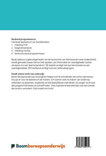 Backend programmeren versie 2021 9789037259070, Boeken, Verzenden, Gelezen, Boom Beroepsonderwijs