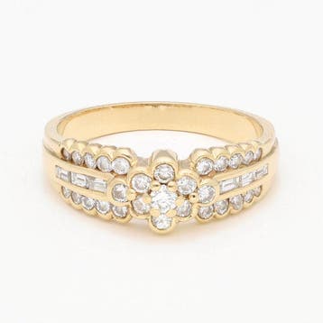 Ring - 14 karaat Geel goud Diamant (Natuurlijk), Nieuw