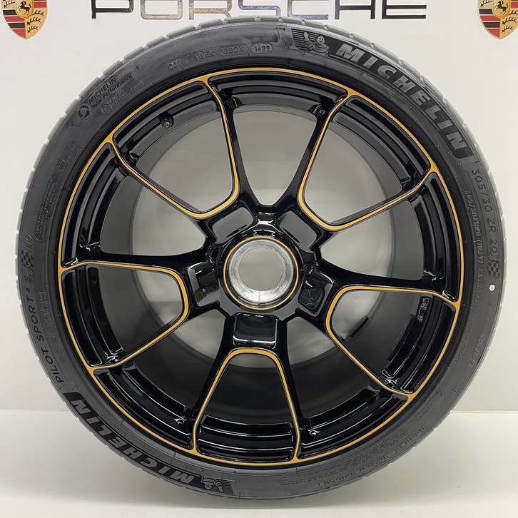 Porsche 991/2 Turbo S Exclusive series 20met banden, Auto-onderdelen, Banden en Velgen, 20 inch, 305 mm, Personenwagen, Gebruikt