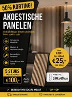 50% KORTING – Akoestische Wandpanelen 240x60 cm, Nieuw