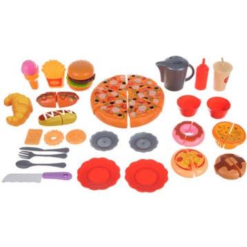Ruhhy fastfood speelgoedset 42-delig – pizza, friet, hamb., Ophalen of Verzenden, Nieuw