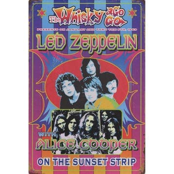Concert Bord - Led Zeppelin The Whisky A Go Go Tour 1969, Ophalen of Verzenden, Nieuw, Poster, Artwork of Schilderij