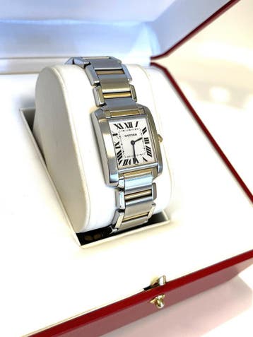 Cartier Tank Francaise Midsize Staal / 18 K Goud Model 2301, Staal, Staal, Polshorloge, Zo goed als nieuw