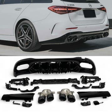 Diffuser Mercedes C Klasse W206 S206 C43 AMG Look Zwart, Auto-onderdelen, Ophalen of Verzenden, Nieuw