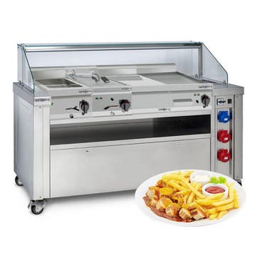 GGM Gastro | Mobiel kookstation - 1600x850mm - hoogte: |, Verzenden, Nieuw in verpakking