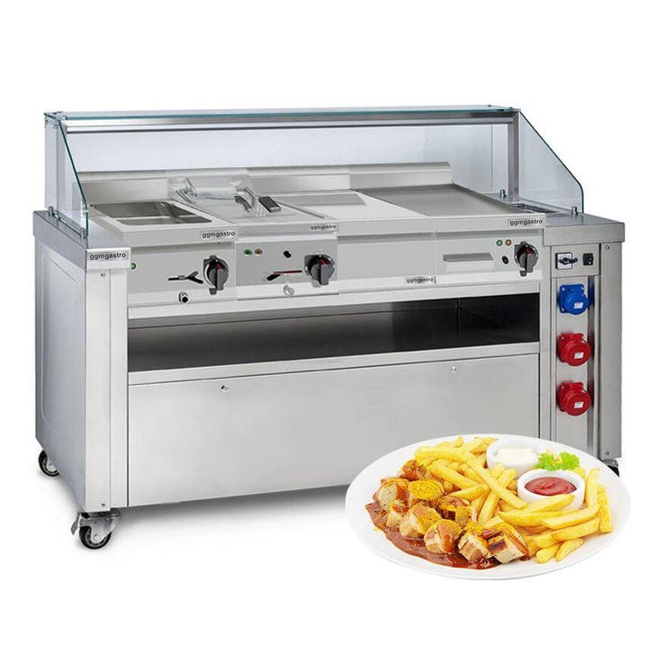 GGM Gastro | Mobiel kookstation - 1600x850mm - hoogte: |, Zakelijke goederen, Horeca | Meubilair en Inrichting, Verzenden