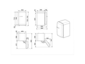 SMEG FAB5RBL5 - Minibar - 34 liter - Zwart, Witgoed en Apparatuur, Verzenden, Zo goed als nieuw