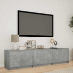 vidaXL TV-kast met LED Beton Grijs 165 x 34 x 40 cm, Minder dan 50 cm, Verzenden, Nieuw, Minder dan 100 cm