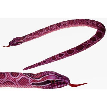 Python slang knuffel - roze - pluche - 150 cm, Verzenden, Nieuw