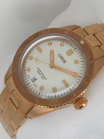 Oris - Divers Sixty-Five Automatic Date White Star Bronze -, Nieuw
