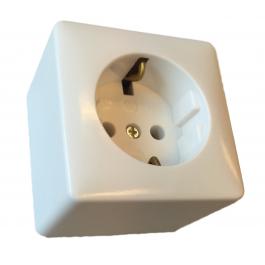 KOPP universele wandcontactdoos 1-V opbouw alpinwit, Nieuw, Stopcontact