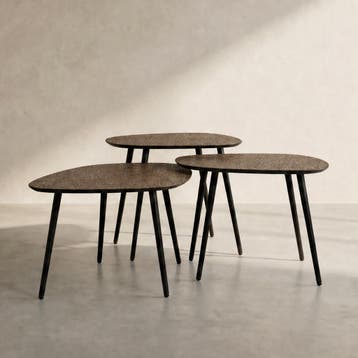 *WOONWINKEL* Metallic Brons Salontafel Set Organische Vorm, Verzenden, Nieuw