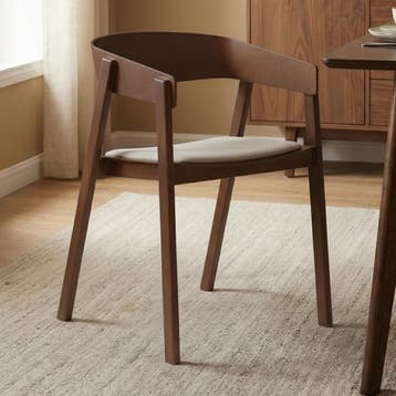 *WOONWINKEL* Walnoot Eetkamerstoel Met Beige Stof, Huis en Inrichting, Verzenden, Nieuw, Bruin, Stof