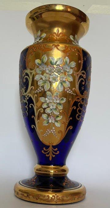Balustervaas - Hoogte: 31 cm - Handgeblazen kristalglas -